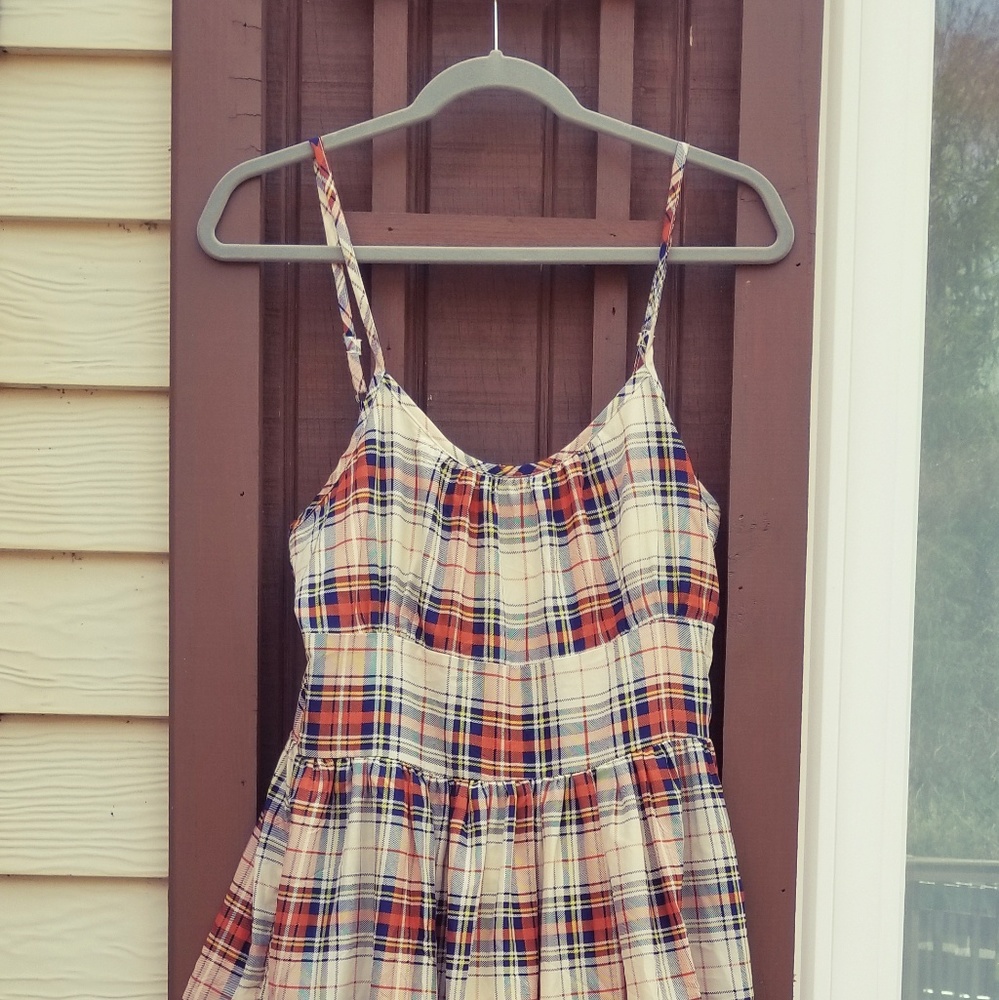 Lined Sheer plaid dress